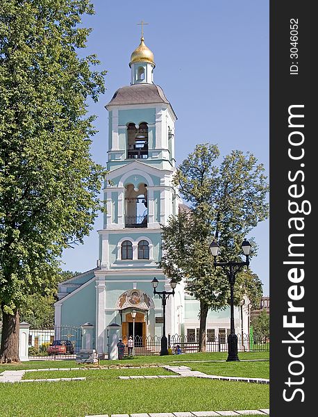 Tsaritsino reserve in Moscow. Our Lady Church. Tsaritsino reserve in Moscow. Our Lady Church