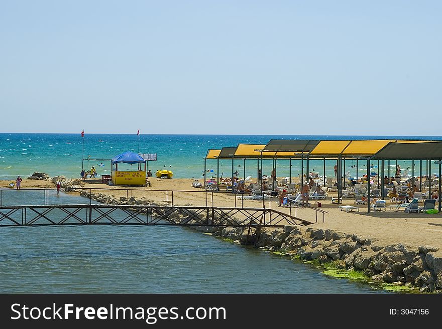 Mass tourism beach Turkey