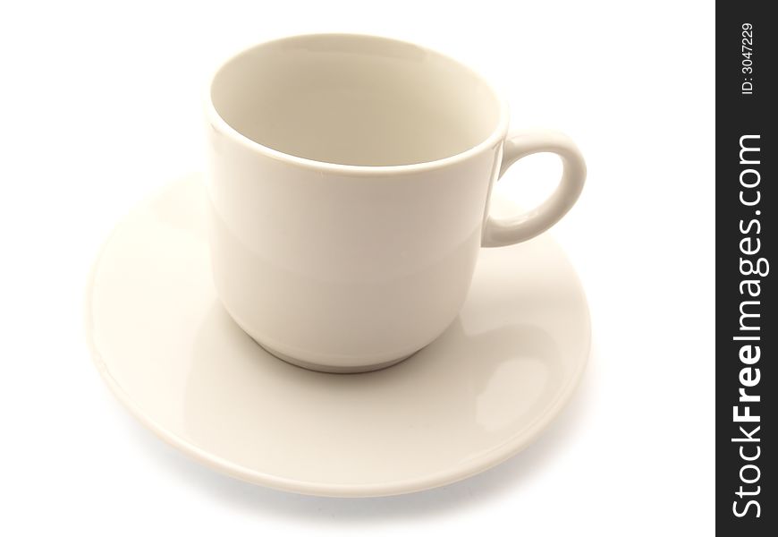 Empty cup on a saucer