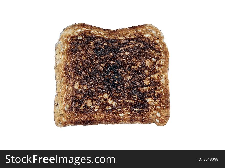 Burnt Grain Toasts / Bread On A White Background