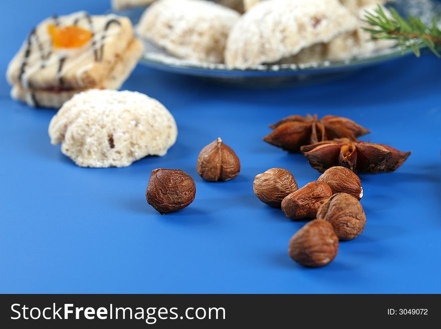 Christmas cookies and nuts and anise