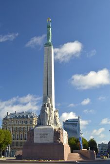 The Freedom Monument In Center Of Riga, Latvia, Europe Stock Photos The Freedom Monument In Center Of Riga, Latvia, Europe Stock Photos