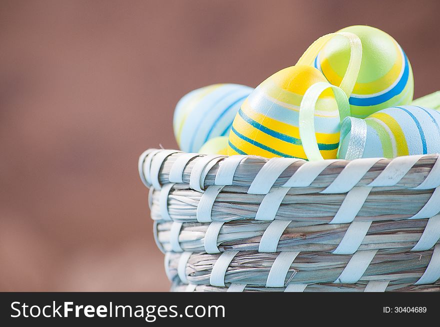 Easter eggs in a basket