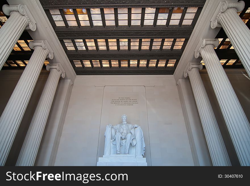 Abraham Lincoln Memorial in Washington DC USA