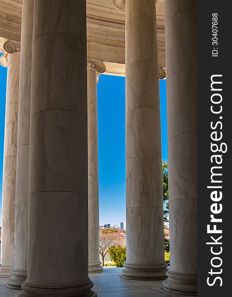 Neoclassical ionic architectural pillars details. Neoclassical ionic architectural pillars details