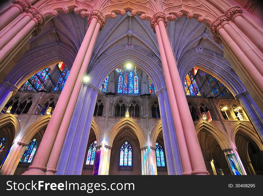 Interior of a national cathedral gothic classic architecture