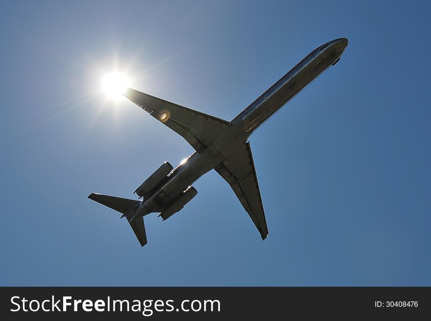 Jet Approaching Airport