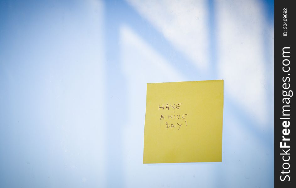 Have A Nice Day Text On Sticky Note