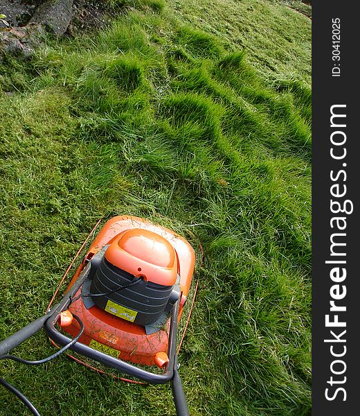 First chance in spring to mow the grass. First chance in spring to mow the grass