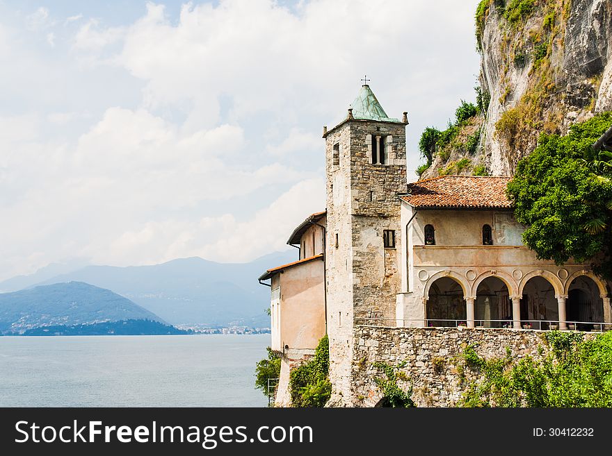 Monastery of Saint Catherine by Lake Maggiore, Leggiuno, Italy. Monastery of Saint Catherine by Lake Maggiore, Leggiuno, Italy