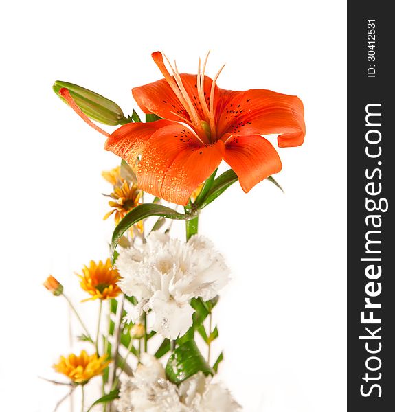 Beautiful Bouquet Of Lily And White Flower