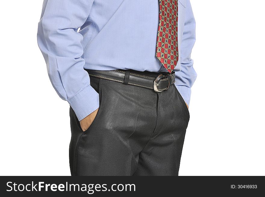 Body part of business man isolated over white background