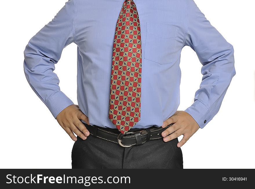 Body part of business man isolated over white background