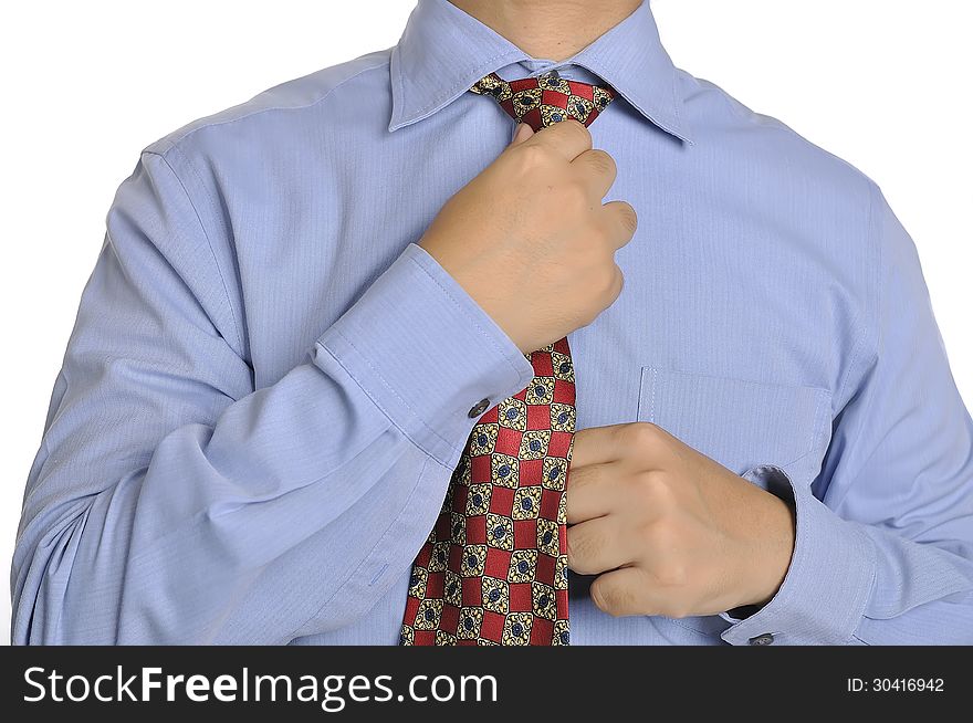 Body part of business man isolated over white background