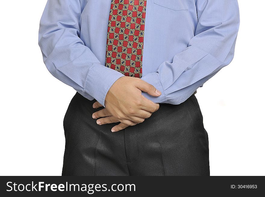 Body part of business man isolated over white background