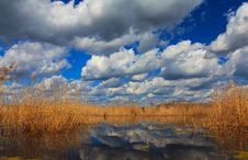Dramatic Storm Sky And Ominous Clouds Over Lake In April Stock Photography Dramatic Storm Sky And Ominous Clouds Over Lake In April Stock Photography