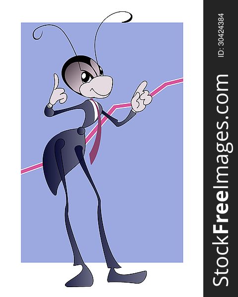 Image of an ant - manager, who is a symbol of real estate agencies