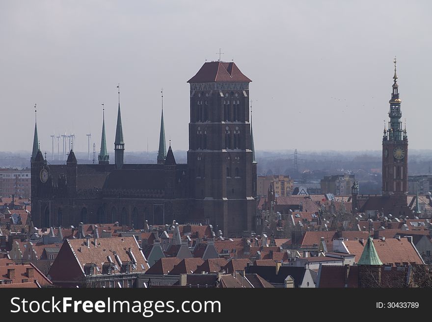 St. Mary's Church in the legendary city of Gdansk. St. Mary's Church in the legendary city of Gdansk