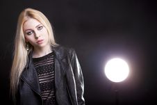 Gorgeous Blonde With A Light Behind Her And Lans Flare Royalty Free Stock Photography Gorgeous Blonde With A Light Behind Her And Lans Flare Royalty Free Stock Photography