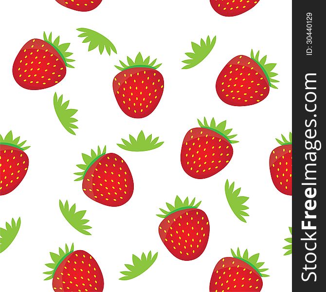 Seamless background pattern- colorful strawberry