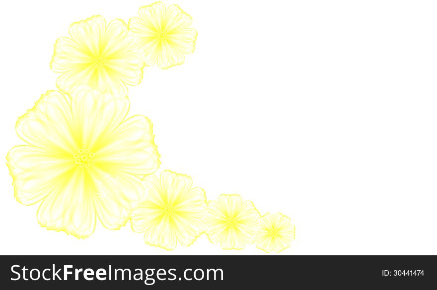 Yellow flowers background made in adobe illustrator