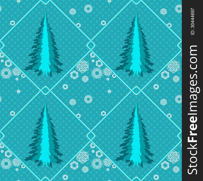 Seamless with fir trees