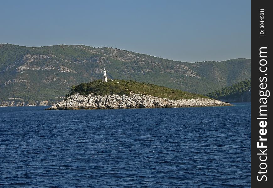 Island and lighthouse