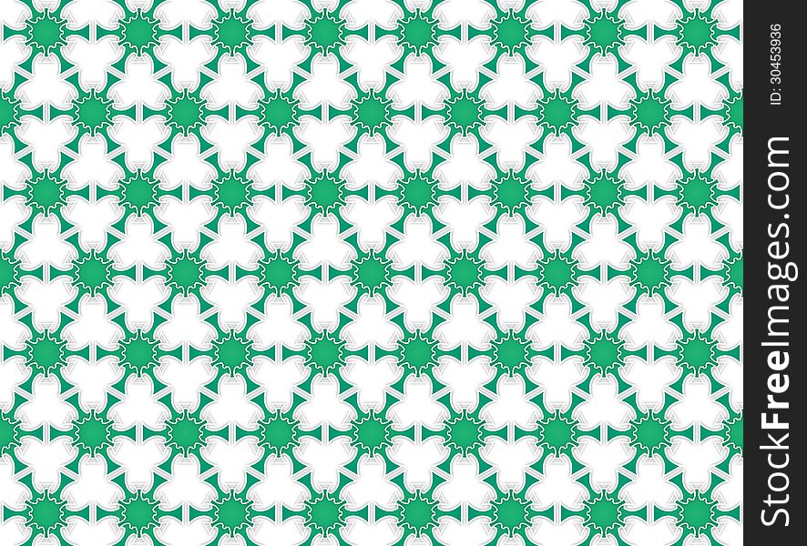Green Flowers Hexagonal