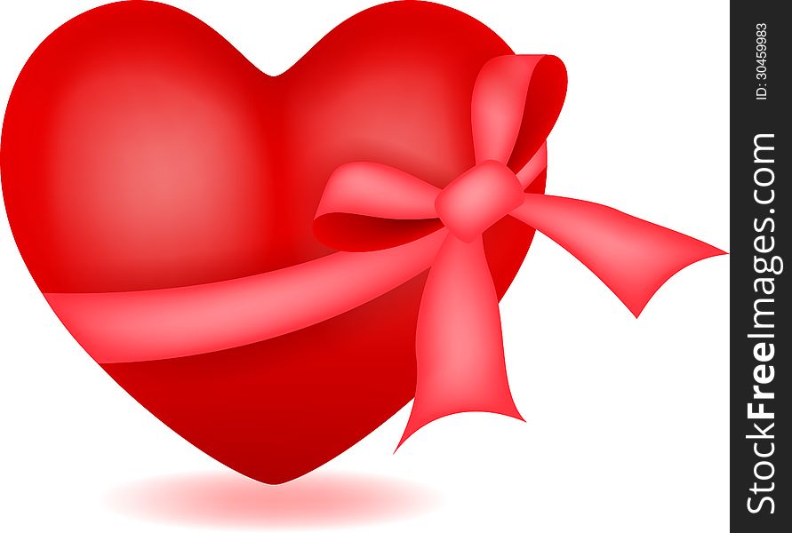 Illustration of Heart with ribbon