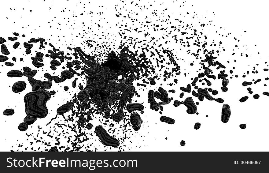 Bold and solid oil splash isolated on white. Bold and solid oil splash isolated on white