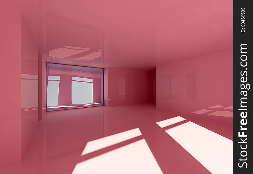Abstract pink interior with glossy finishing