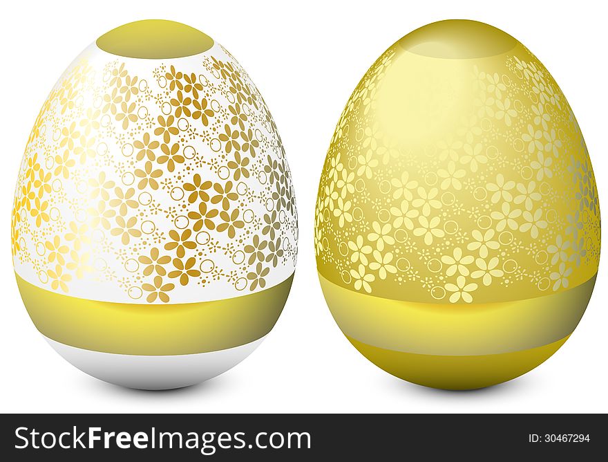 Easter eggs golden