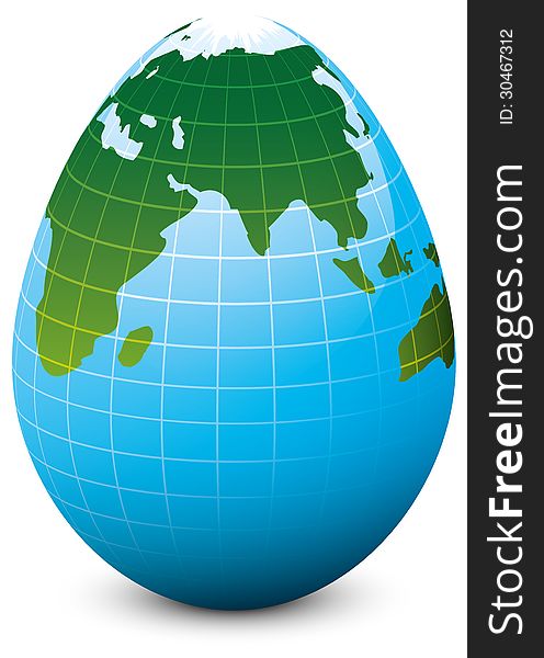 Egg globe with a shadow abstract illustration eps 10