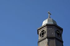 Church Steeple With Cross Stock Photography