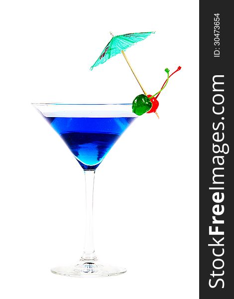 Blue Cocktail With Berries