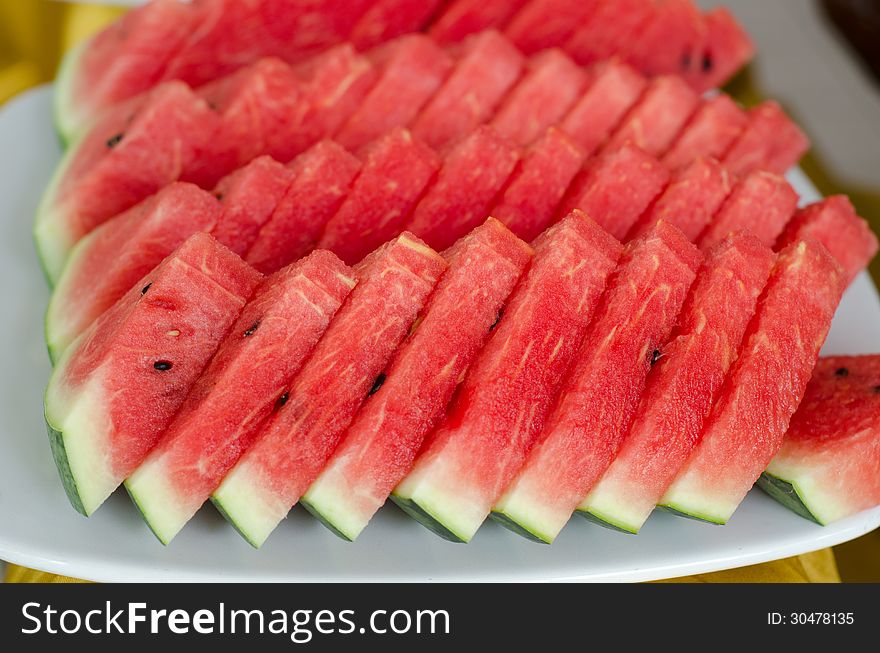 Slice of watermelon on a plate