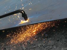 Cutting Steel Sheet Burner. Stock Photos Cutting Steel Sheet Burner. Stock Photos