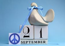 Calendar Date For September 21, International Day Of Peace, World Peace Day. Royalty Free Stock Images Calendar Date For September 21, International Day Of Peace, World Peace Day. Royalty Free Stock Images
