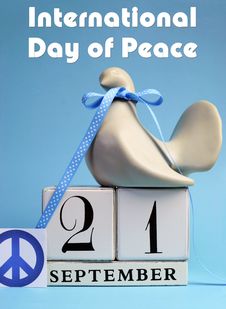 Calendar Date For September 21, International Day Of Peace, World Peace Day. Vertical With Text. Royalty Free Stock Photography Calendar Date For September 21, International Day Of Peace, World Peace Day. Vertical With Text. Royalty Free Stock Photography