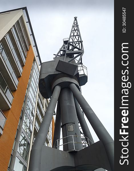Restored lifting equipment in London's docklands area. Restored lifting equipment in London's docklands area