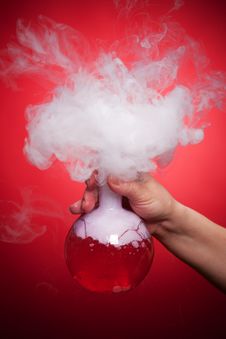 Steaming Flask With Red Liquid Stock Photography Steaming Flask With Red Liquid Stock Photography