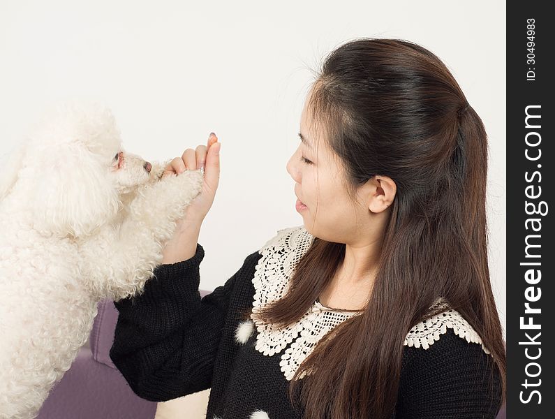 The girls and Poodle intimate together. The girls and Poodle intimate together.