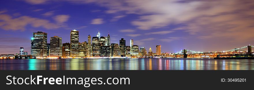 Lower Manhattan from across the East River in New York City.