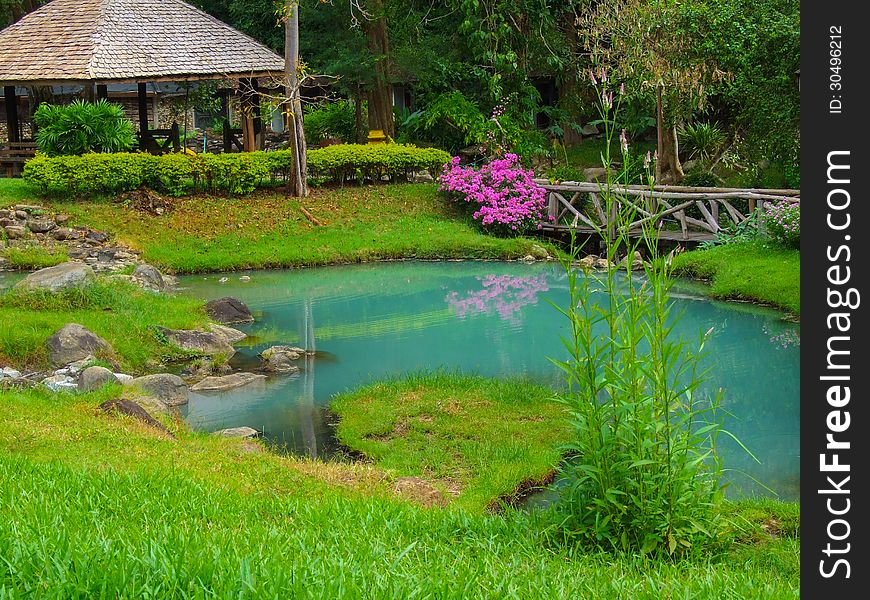 The garden of hot spring at Jaeson National Park , Thailand