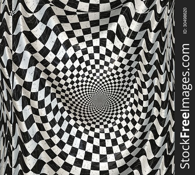Abstract black and white checkered banner background.