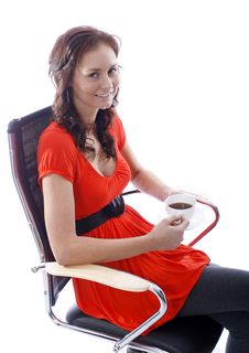 Pretty Woman With Coffee Stock Image