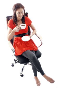 Pretty Woman With Coffee Stock Photo