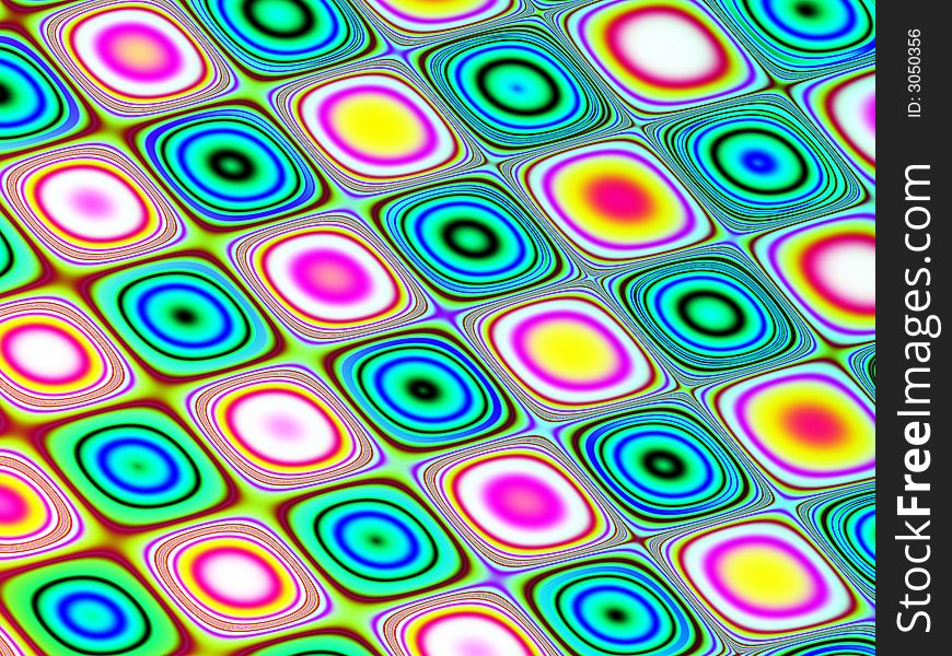 Abstract background displaying multi colors of circles and squares.  Fun filled Checkered board of blue, green, pink, yellow. Abstract background displaying multi colors of circles and squares.  Fun filled Checkered board of blue, green, pink, yellow.