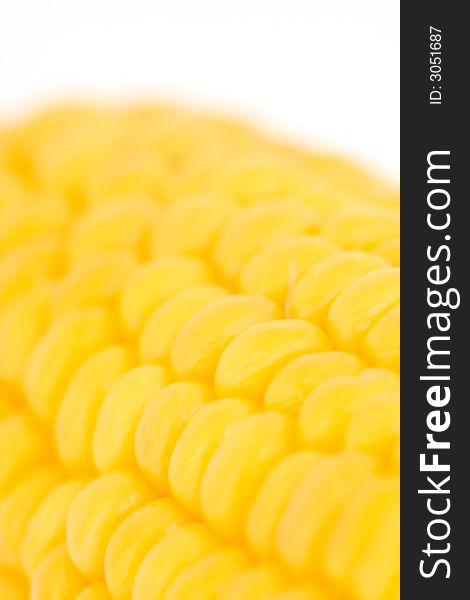 Yellow cob corn isolated over white background