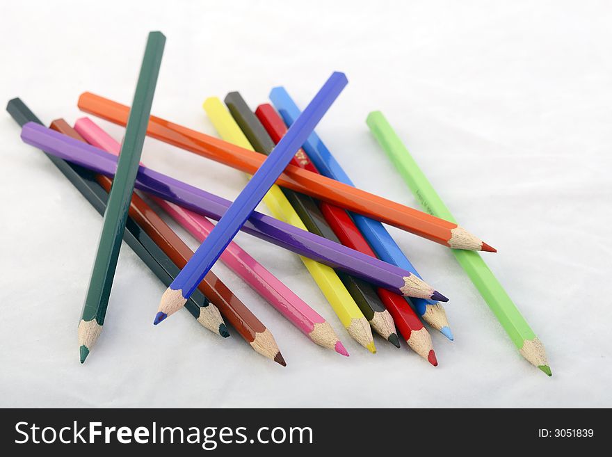 A photo of color pencils. A photo of color pencils